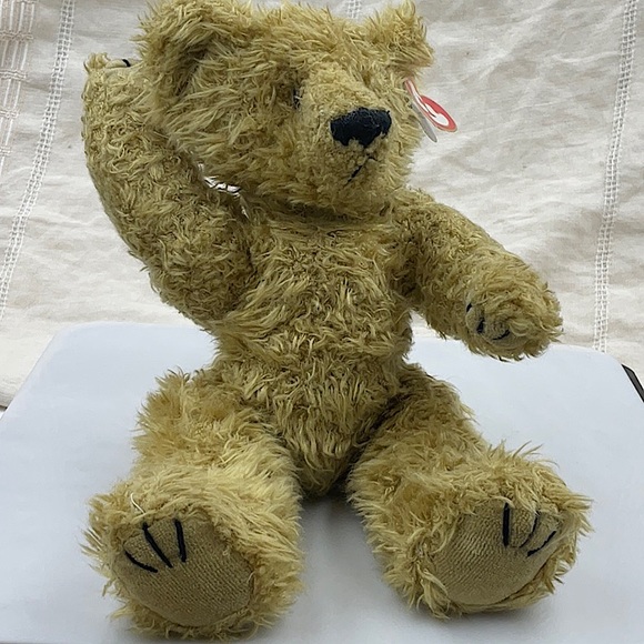 Ty 1993 Retired Attic Treasures Heartly Jointed Light Brown Teddy Bear - Picture 9 of 9